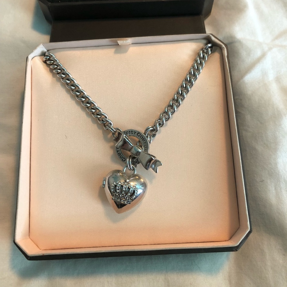 Juicy Couture Locket Necklace Silver